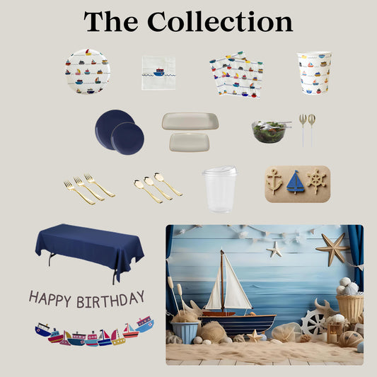 Nautical Party Supplies Box | Sailboat Party Decor